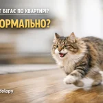Кіт біжить по квартирі під час активної гри — раптовий сплеск енергії (zoomies)