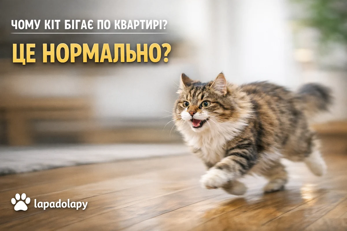 Чому кіт бігає по квартирі як скажений – це взагалі нормально?
