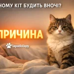 кіт будить господаря вночі на ліжку