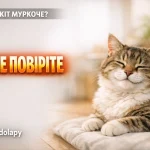 Кіт лежить і муркоче із задоволеним виглядом — чому коти муркочуть