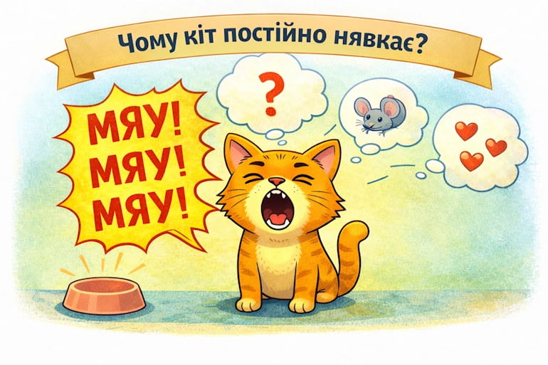 Чому кіт постійно нявкає: причини та поради власникам