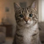 кіт зі сльозами на очах крупним планом симптоми проблем з очима