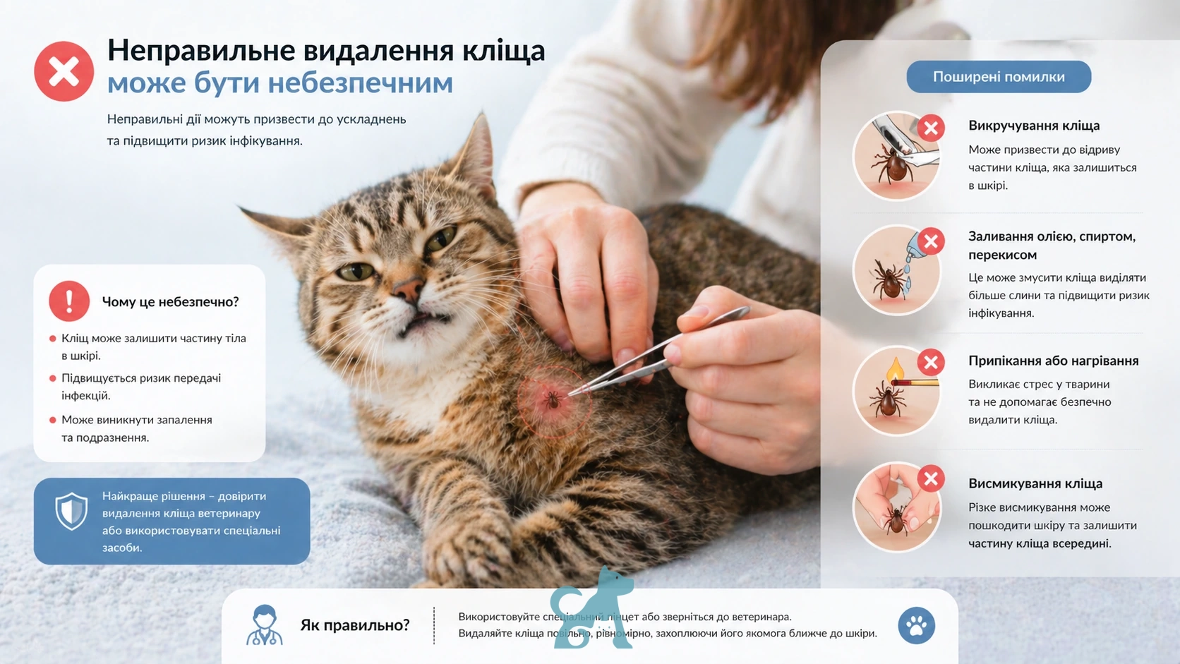 помилки при видаленні кліща у кота — небезпечні дії та ризик інфекції