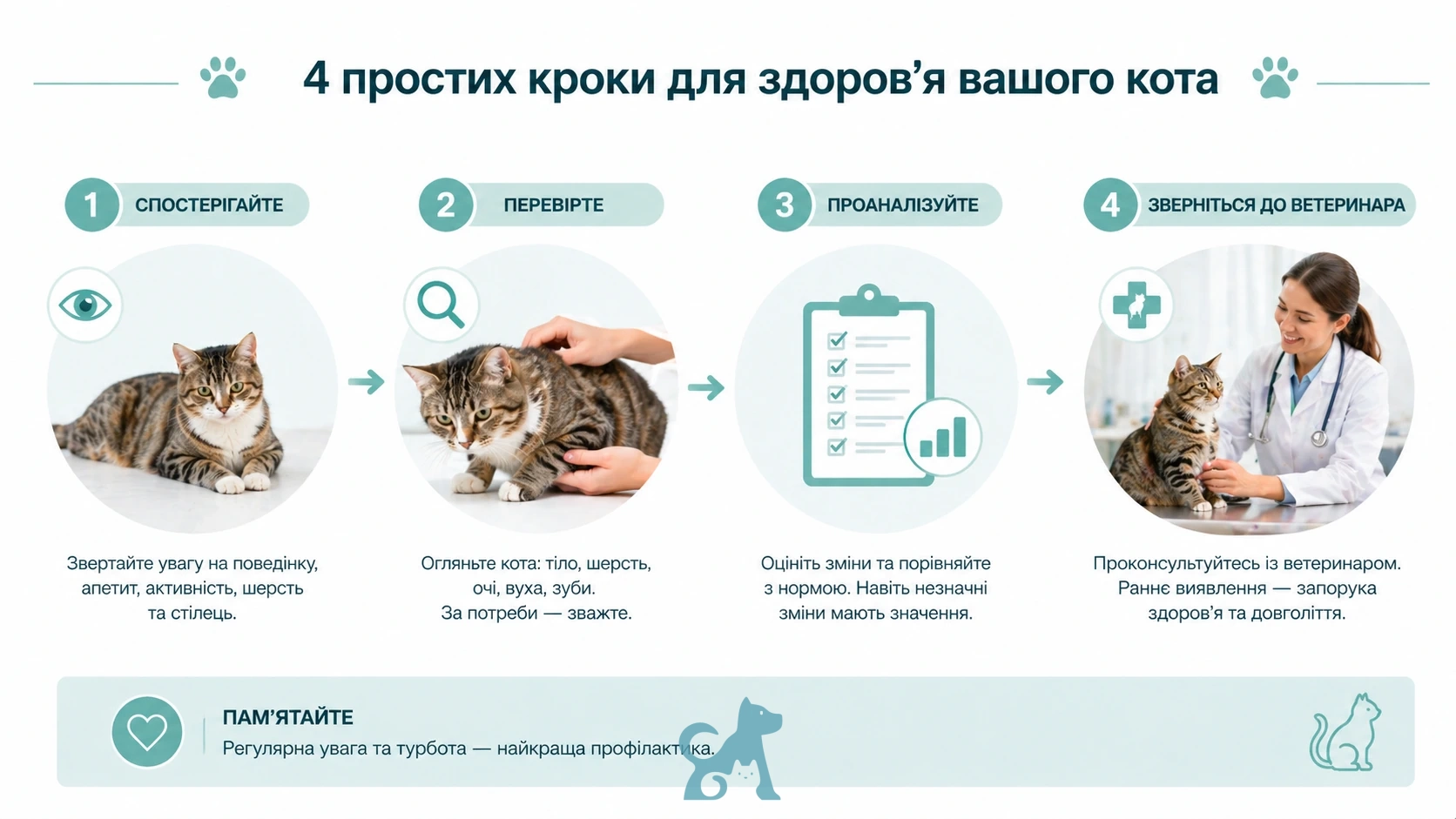 що робити якщо у кота глисти покроковий алгоритм огляд кота перевірка симптомів консультація ветеринара