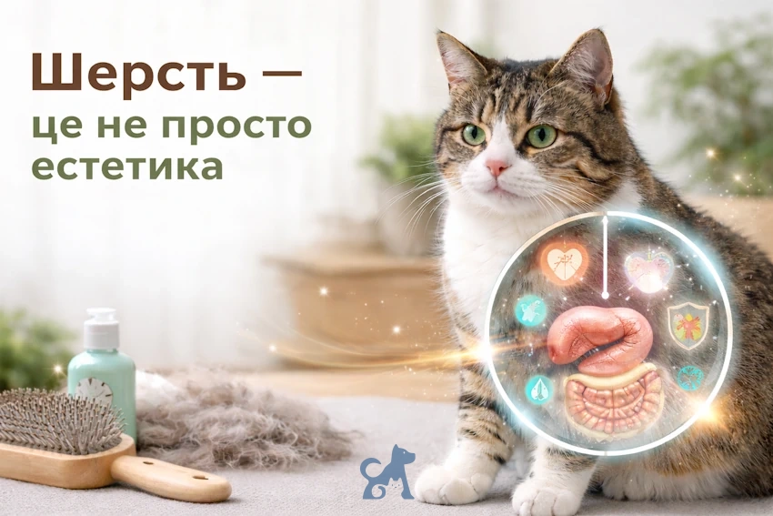 шерсть кота індикатор здоров’я організму кота стан шерсті та здоров’я