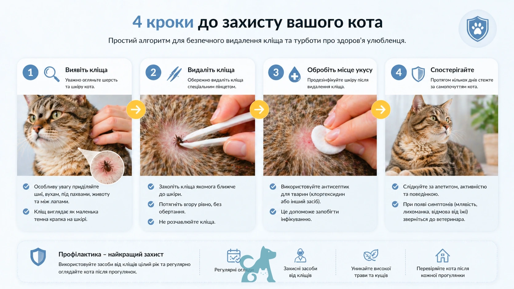 як видалити кліща у кота — покроковий алгоритм безпечного видалення кліща
