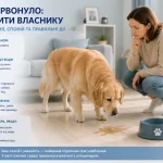 власниця спостерігає за собакою після блювання вдома