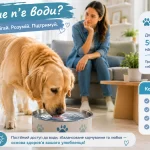 Собака п’є воду з миски вдома, а власниця спостерігає за його звичками та споживанням води