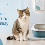 кіт їсть корм поруч із мискою з водою — важливо знайти причину діареї у кота