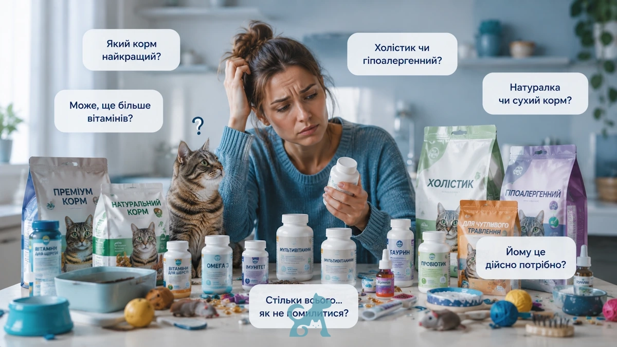 типові помилки у виборі корму та вітамінів для кота