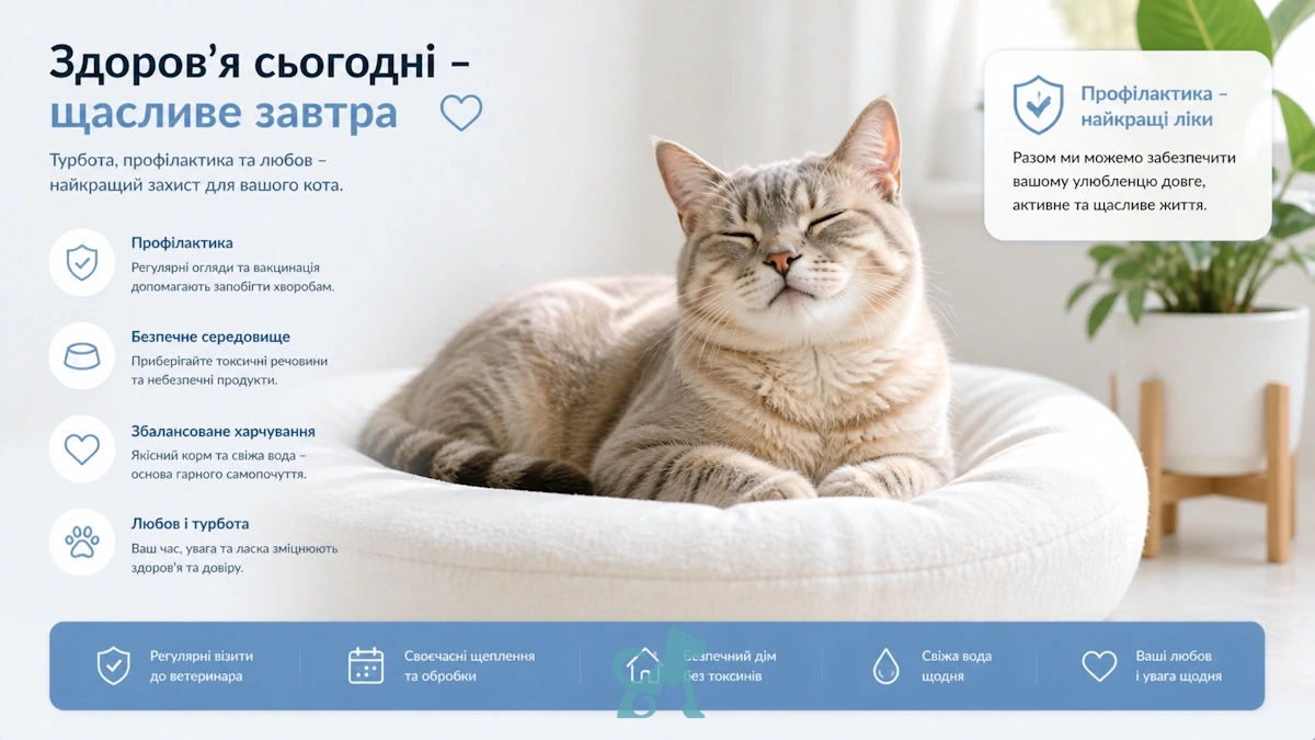 здоровий кіт відпочиває в лежанці як приклад профілактики отруєння