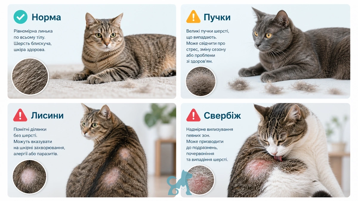 симптоми линьки у котів норма пучки шерсті лисини свербіж
