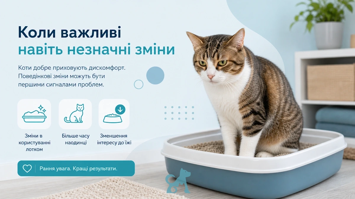 Цистит у котів: симптоми, які більшість власників помічає занадто пізно (і як не допустити ускладнень)