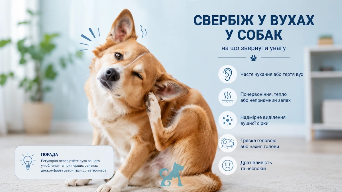 собака чухається за вухом через можливі проблеми з вухами та запалення вушного каналу