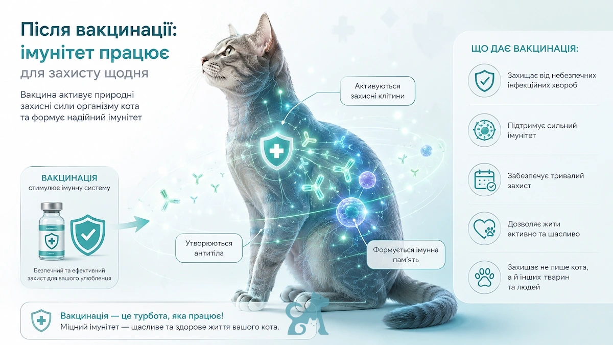 як вакцинація формує імунітет у кота антитіла та захисні клітини