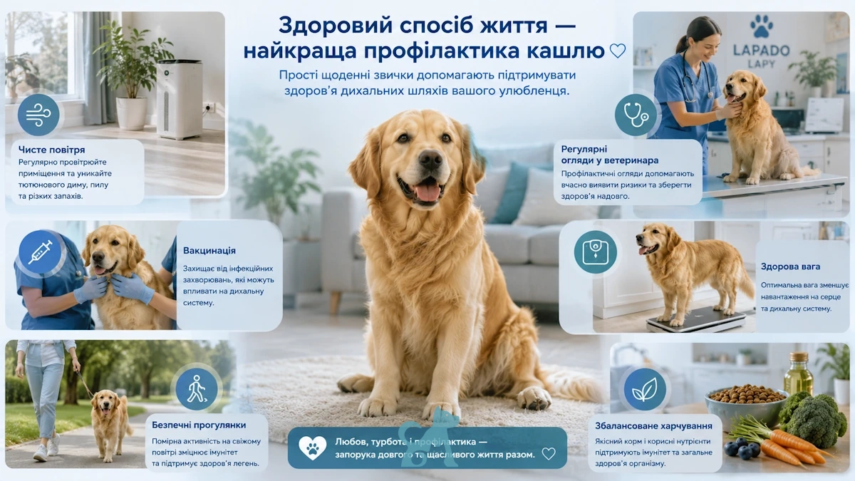 Здоровий собака в домашніх умовах як приклад профілактики кашлю та підтримки здоров’я дихальної системи