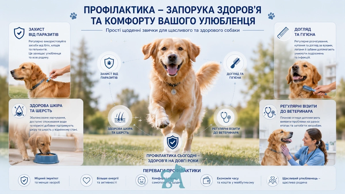 профілактика свербежу у собаки за допомогою догляду, захисту від паразитів та регулярних оглядів