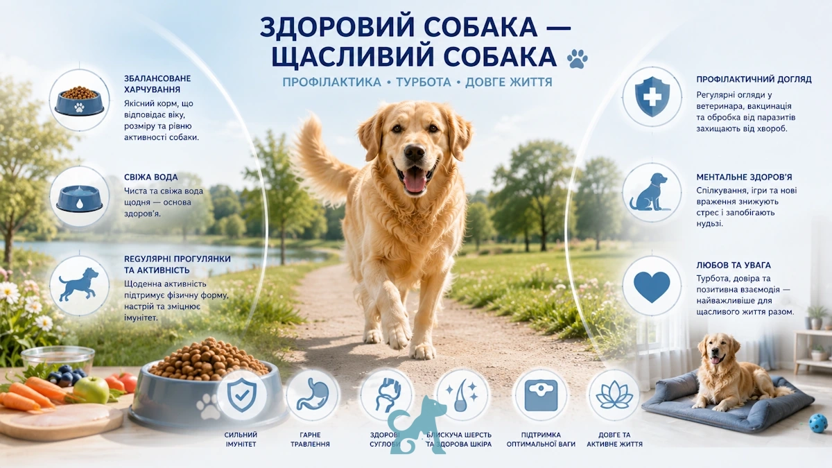 здоровий собака на прогулянці як приклад профілактики втрати апетиту