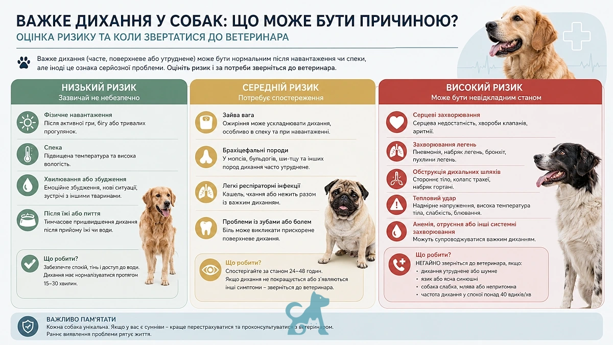 Рівні ризику причин важкого дихання